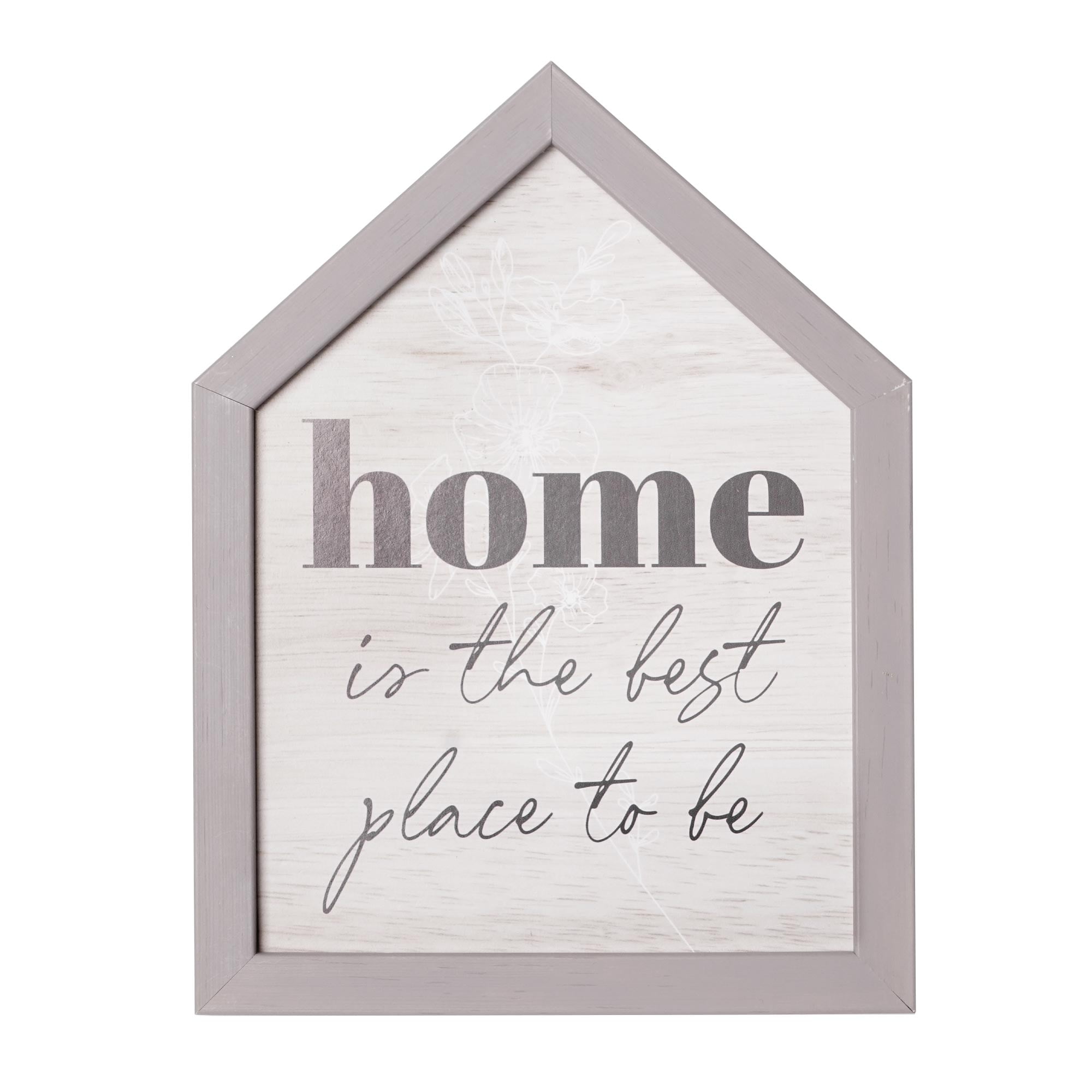 Crystal Art Gallery Home Typographic House-Shaped Framed Wall Plaque Art - 8" x 6"
