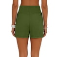 thumbnail image 7 of MLCDZ Women's Loose Solid Color Shorts Thin Casual Shorts Sports Wearable Shorts Elastic Waist Army Green L, 7 of 7