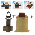 thumbnail image 2 of Foldable Drawstring Bag Pouch with Drawstring & Buckle Belt Leather Tool for Camping Treasures Beachcombing Mushroom Hike , Brown, 2 of 6
