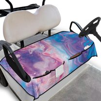 Renewold Golf Cart Seat Blanket with Pockets Soft Quick Dry Golf Cart Towel Seat Cover Keeps Seat Comfort Fits for 2 Person Club Cars and All Weather, Marble Violet Pink Blue