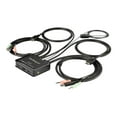 thumbnail image 1 of StarTech.com 2 Port HDMI KVM Switch, 4K 60Hz, Compact Dual Port UHD/Ultra HD USB Desktop KVM Switch with Integrated 4 Pieds Cables & Audio, Bus Powered & Remote Switching, MacBook ThinkPad 4K KVM Switch w/ Audio (SV211HDUA4K) - KVM / Audio Switch - 2 x KVM / Audio - 1 Utilisateur local - Bureau, 1 of 6