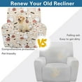 thumbnail image 3 of SCRAWLGOD Halloween Recliner Cover 4-Pieces Reclining Covers with Pocket Stretch Recliner Chair Covers with Elastic Band Washable Furniture Protector for Pets, Cat Pumpkin Ghost Bat Heart Beige, 3 of 7