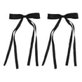 thumbnail image 1 of 2 Pcs Pinces à Cheveux pour Femmes Ruban à Franges Nœud Pinces à Cheveux avec Longue Queue Pinces à Cheveux Solides Accessoires pour Cheveux Longs Barrettes avec Nœud, 1 of 6
