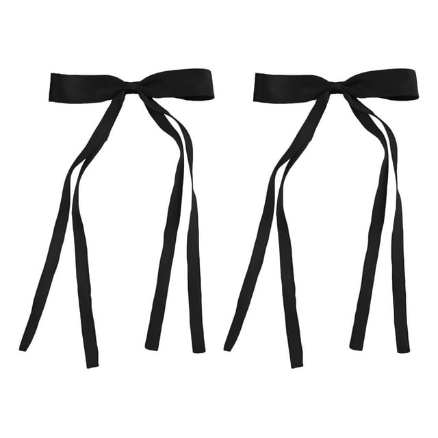 2 Pcs Pinces à Cheveux pour Femmes Ruban à Franges Nœud Pinces à Cheveux avec Longue Queue Pinces à Cheveux Solides Accessoires pour Cheveux Longs Barrettes avec Nœud