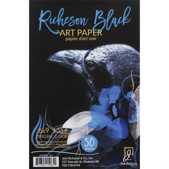 Richeson Black Art Paper Bulk Pack - 6" x 9", 50 Sheets