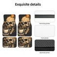 thumbnail image 5 of Cauagu Grim Coffee Skull Pattern Car Floor Mat Set of 4,Car Carpet Mats Car Mats with Anti-Slip Backing & Driver Heel Pad Universal Fit for Cars/Trucks/SUV/Vans, 5 of 6