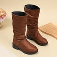 thumbnail image 4 of DxhmoneyHX Girls Knee High Faux Suede Boots 4-15 Years Pull On Tall Riding Boot Fashion Fall Winter Dress Boot with Low Heel, 4 of 7