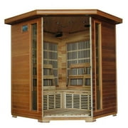 Whistler 4 Person Corner Cedar Infrared Sauna with Carbon Heaters