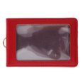 thumbnail image 2 of Porte-badge d'Identification Réutilisable Double Carte Verticale Porte-Carte en Cuir Rouge, 2 of 4