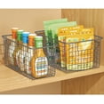 thumbnail image 3 of mDesign Metal Wire Food Organizer Basket, Built-In Handles, 4 Pack, Dark Gray, 3 of 9