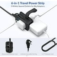 thumbnail image 2 of Portable Travel Power Strip with USB Ports – 3ft Flat Plug Extension Cord with 3 AC Outlets, 2 USB-A, 1 USB-C (20W), Cruise Ship Approved Compact Charging Station (Black), 2 of 11