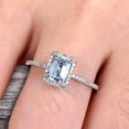 thumbnail image 2 of Classic And Stunning Look 10k White Gold 1.75 Carat 7x5mm Emerald Cut Aquamarine Engagement Ring, 2 of 6