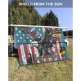 thumbnail image 3 of 4th of July RV Awning Sun Shade Screen 9'X15.3' Bald Eagle Mesh Sunscreen Retro Patriotic 250th American Flag Awning Shade Screen with Zipper UV Blocker Completed Kits for RV Motorhome Camper, 3 of 7