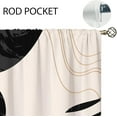 thumbnail image 5 of Grey Beige Abstract Mid Century Small Kitchen Curtains Leaf Window Treatment Boho Modern Cafe Short Curtains for Bathroom Dining Room Minimalist Geometric Tier Treatment Drapes 27.5x39 inch, 5 of 6