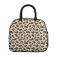 thumbnail image 2 of Insulated Lunch Bag for Women, Floral Print Oxford Fabric Lunch Box, Leakproof Thermal Cooler Tote for Work, School & Picnic, Leopard Animal Print, 2 of 5