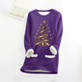 thumbnail image 4 of WEAIXIMIUNG Sweatshirts Femme Arbre de Noël Manches Longues Col Rond Poche Rembourré Pull Chaud, 4 of 5