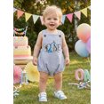 thumbnail image 6 of RUINIXCW Baby Boy First Birthday Outfit 1st Birthday One Years Old Clothes Summer Fall Romper Overalls Animal Embroidery Sleeveless Bodysuit Jumpsuit, 6 of 10