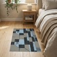 thumbnail image 3 of ODIKA 2'x3' Washable Accent Rug Abstract Offset Block Composition Clean Geometric Contemporary Style for Bedroom, Nursery, RV, Pet Friendly, Bedside Mat, 3 of 7