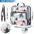 thumbnail image 3 of Haosy 3 Ring Zipper Binder with Shoulder Strap Waterproof Trapper Keeper 2 Inch D-Ring 500 Sheets Capacity, Pastel Sky Palm Tree, 3 of 8