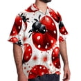 thumbnail image 2 of Seven Starred Ladybird Men's Short Sleeve Casual Printed Button Down Beach Shirts - Summer Fashion Tops, 2 of 6