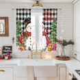 thumbnail image 5 of Christmas Snowman Sheer Curtains 72 Inches Long, Black Plaid Xmas Tree Elk Gifts Snowflake Light Filtering Window Curtains for Living Room, Rod Pocket Voile Sheer Curtain Drapes, 52"Wx72"L, 2 Panels, 5 of 9