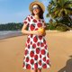thumbnail image 4 of Fotbe Cartoon Ladybug Vestido Largo de Moda para Mujer, Vestido Tipo Camiseta con Manga Corta y Estilo Casual a Rayas y Bloques de Color, 4 of 6
