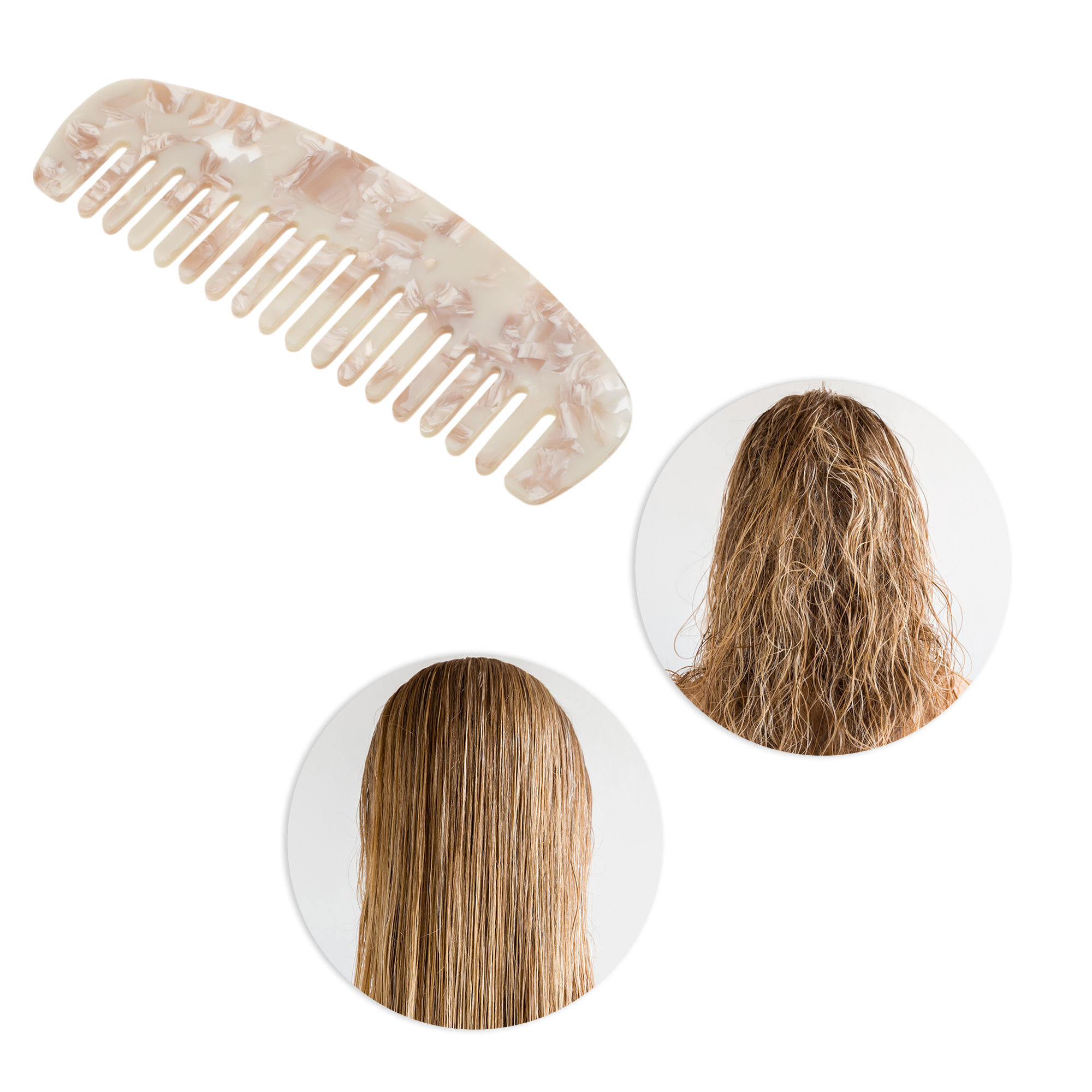 Unique Bargains 1 Pc Marble Hair Comb Designed for Making hair Smooth Coffee Color