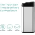 thumbnail image 2 of Automatic Touchless Infrared Motion Sensor Trash Can, 13 Gal 50L, Stainless Steel Base (Rectangular, Black Lid), Black Trim, 2 of 10