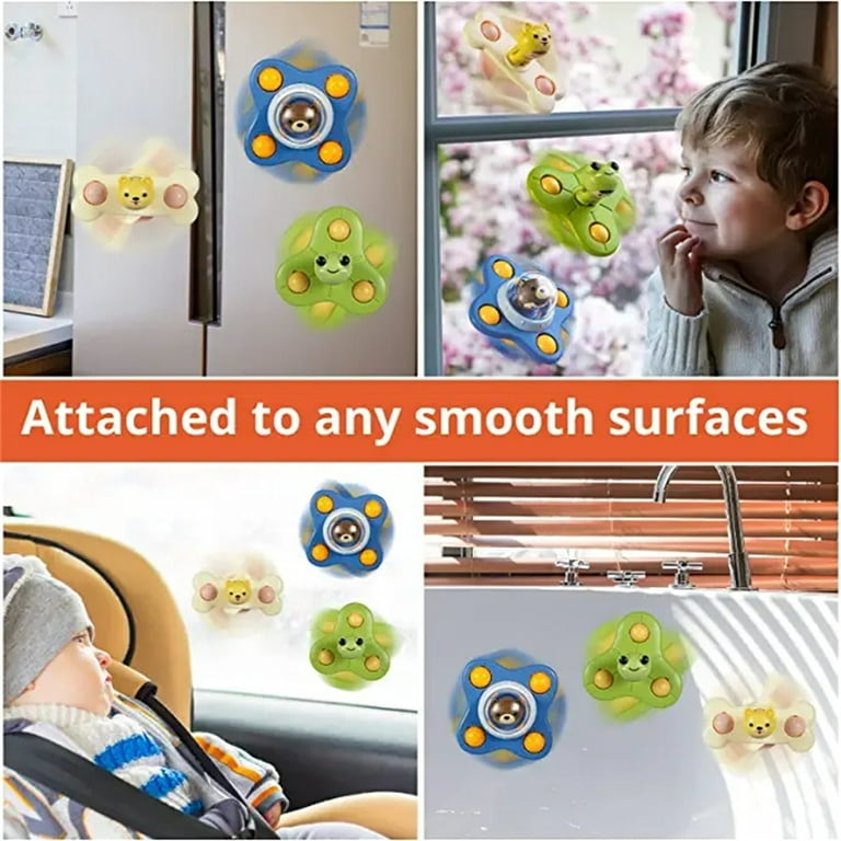 Vanmor Baby Suction Cup Spinning Top Toys, Suction Spinner Toys for Babies,  Window Suction Toys for Baby High Chair Tray Bath Table Airplane Travel