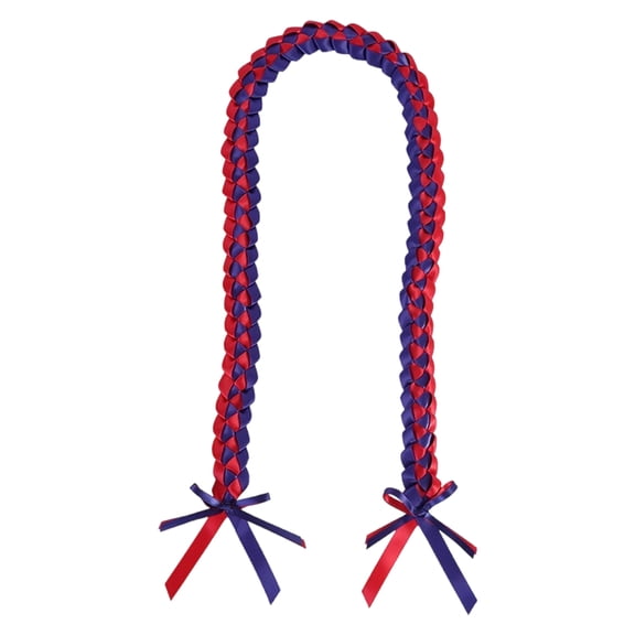 Graduation Braid Lanyard, Hand Woven Red and Navy, 1 Piece, for Graduation Ceremony