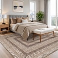 thumbnail image 4 of FairOnly Non Slip 9'x12'Geometric Area Rug for Living Room Bedroom Machine Washable Low Pile Non Slip Rug for Kitchen Dining,Khaki, 4 of 8