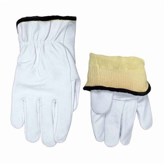 Mcr Safety Leather Gloves,White,M,PR 3601KM