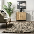 thumbnail image 4 of nuLOOM Josilyn Striped Jute Tasseled Area Rug, 5' x 8', Natural, 4 of 9
