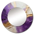 thumbnail image 2 of Designart "Lunar Elegance: Gold & Purple" Abstract Spirals Rund Mirror For Wall Decor - Large Beige Round Print Mirror - Round Modern Mirror - Wall Mounted Round Large Mirror - 29" x 29", 2 of 6