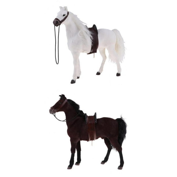 Modelo de Caballo Macarena 1/6 Simulación Caballo de guerra Blanco Y Marrón