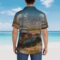 thumbnail image 4 of Balery Deserted Classic Car Landscape Camisas hawaianas de manga corta para hombre, camisas playeras de corte holgado, camisas de vacaciones con botones,Large, 4 of 7