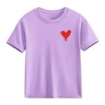 thumbnail image 6 of Piuwrlz Short Shirts Sleeve Kids Girls Graphic T-Shirts Crew Neck Pullover Purple Size 4-5 Years, 6 of 7
