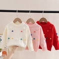 thumbnail image 4 of GYRATEDREAM Girls Striped Sweaters Gradient Long Sleeve Cable Knit Sweater Cute Print Top Chunky Pullover Jumper Fall Winter for 5-6Y Pink, 4 of 6