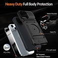 thumbnail image 3 of for iPhone 15 Plus Wallet Case with Card Holder + 1 Screen Protector, (2 Cards) & 360°Ring Kickstand Military Grade Drop Shockproof Rugged Case for iPhone 15 Plus 6.7" (Black), 3 of 12