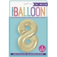thumbnail image 2 of Unique Gold Foil Number 8 Balloon 34 Inch Pack of 5, 2 of 2