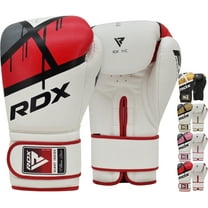 RDX F7 Leather Boxing Gloves for Men Women, Unisex Sparring Muay Thai Gloves for Punching Bag with Ventilated Palm, Golden, 16oz