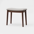 thumbnail image 1 of Reposapiés con mantilla, taburete de tocador, patas de madera maciza, taburete tapizado, tocador moderno para dormitorio, entrada,Black, 1 of 2