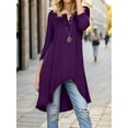 thumbnail image 6 of Weardear Women's Tunic Tops Flowy High Low Blouse 3/4 Sleeve Button V Neck Long Shirt Dress Loose Tee, 6 of 6