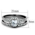 thumbnail image 2 of Luxe Jewelry Designs 2-Piece Women's Stainless Steel Wedding Ring Set with Heart Shaped CZ, Size 8, 2 of 4