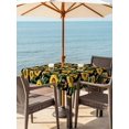 thumbnail image 3 of Outdoor Tablecloth with Umbrella Hole for Patio/Picnic/Party/Camping, Sunflowers Waterproof Table Cloth Square Cover Washable, Farmhouse Botanical Blossom Florals Butterfly (54"x 54"), 3 of 8