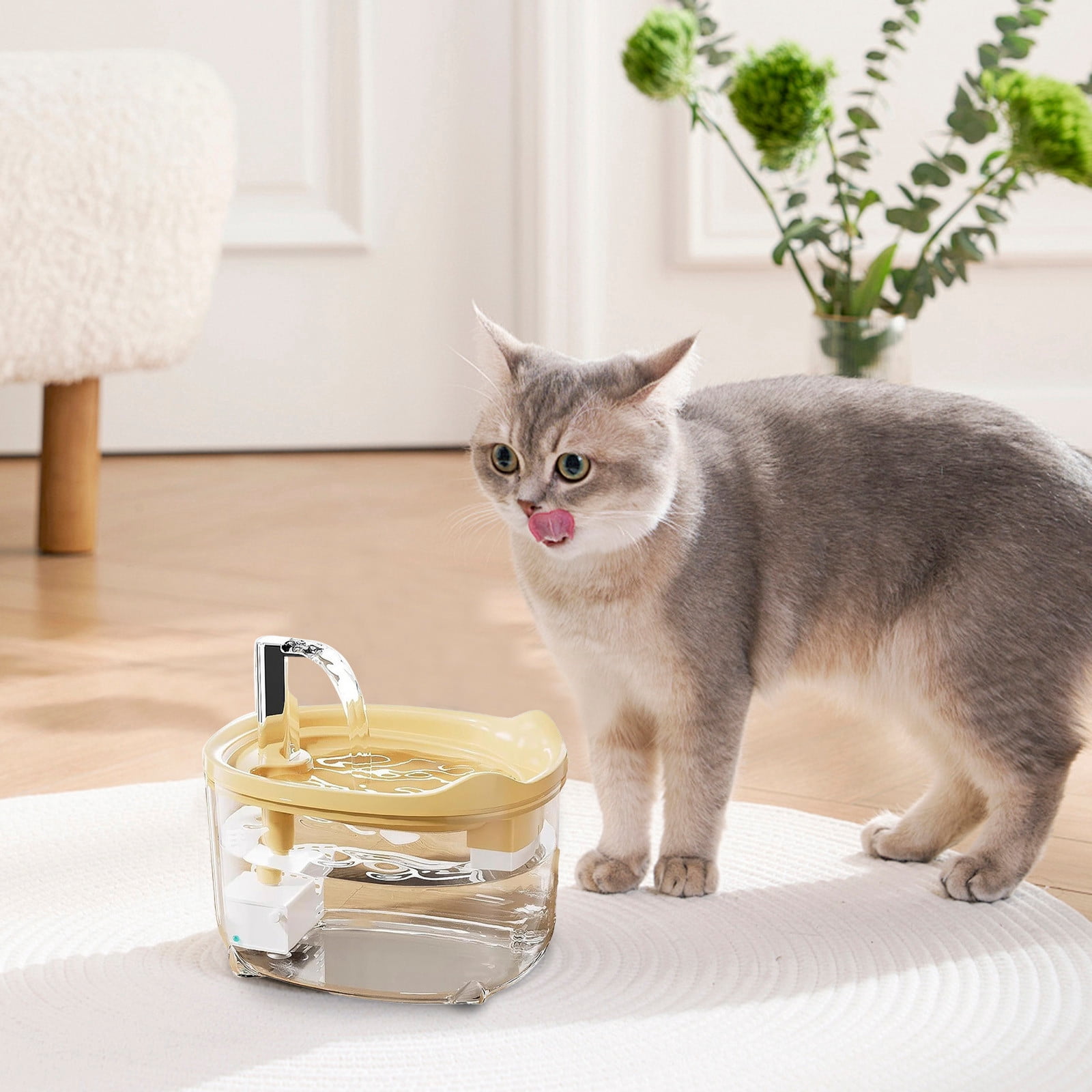 Pets Water Fountain, 2025 New Triple Filter Pet Water Fountain, Ultra-Quiet Pump with Led Indicator for Cats Dogs Multi Pets, Ideal for Cats Dogs Multi Pets