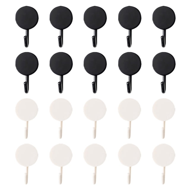 Ganchos adhesivos Ficarrico, ganchos de pared para cocina, 2 paquetes de 20 piezas, perchas adhesivas sin clavos