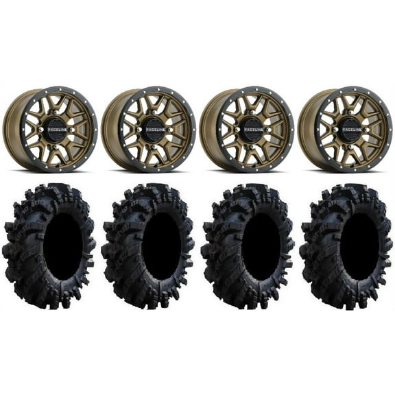 Raceline Krank 14" Bronze Wheels 26.5" Intimidator Tires Polaris RZR XP 1000 / PRO XP / Ranger XP 900/1000