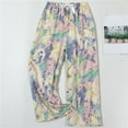 thumbnail image 5 of Cotton silk pajama pants women's summer thin cartoon print casual wide-leg pants burst pants, 5 of 10