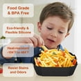 thumbnail image 5 of Air Fryer Silicone Liners Square 2 Pack 7.1 Inch 4-7 QT Reusable Air Fryer Liners Silicone Pot Oven Liner Baking Tray, Air Fryer Basket Silicone Mat Bowl Air Fryer Accessories Kitchen, Black, 5 of 8